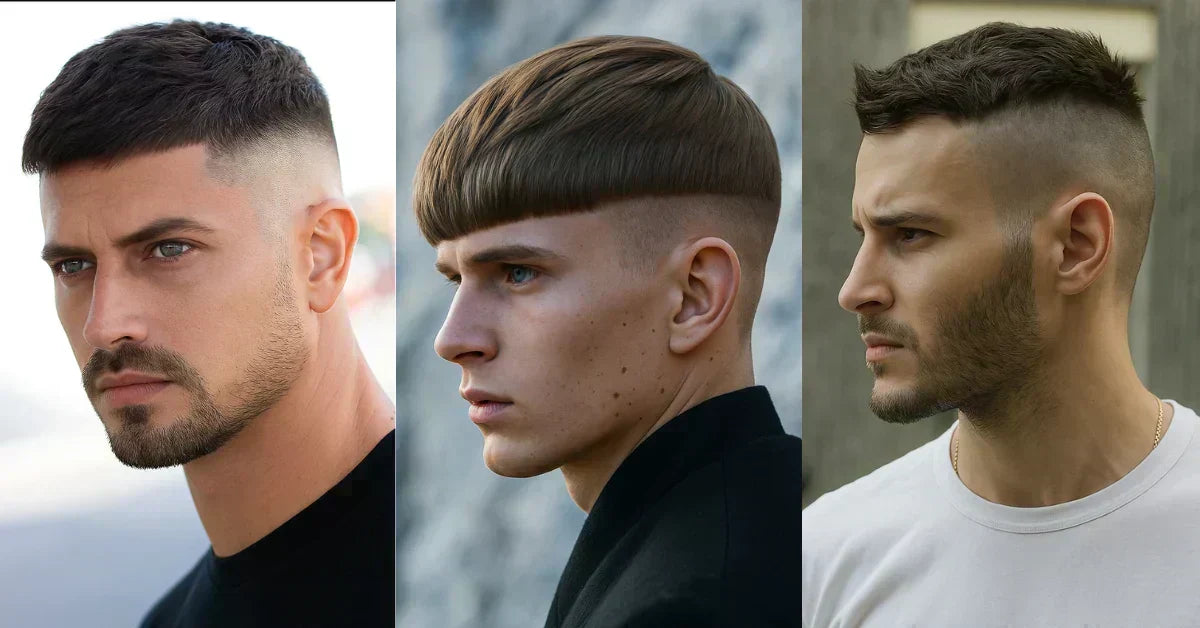 Undercut hairstyles for men featuring high fade, bowl cut undercut, and textured modern undercut styles.