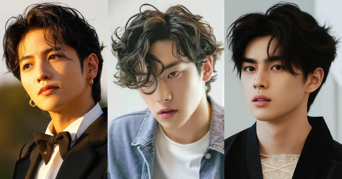 Flow hairstyle for men with wavy layered hair and natural movement for a relaxed stylish look.