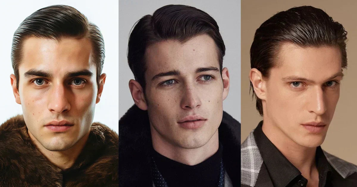 Old money hairstyles with sleek side-part and brushed-back looks featuring clean lines and classic polished styling.