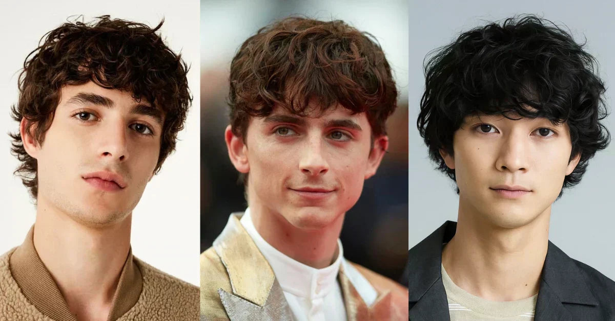 Men’s shag hairstyles with layered texture and wavy flow for trendy, natural, and youthful look.