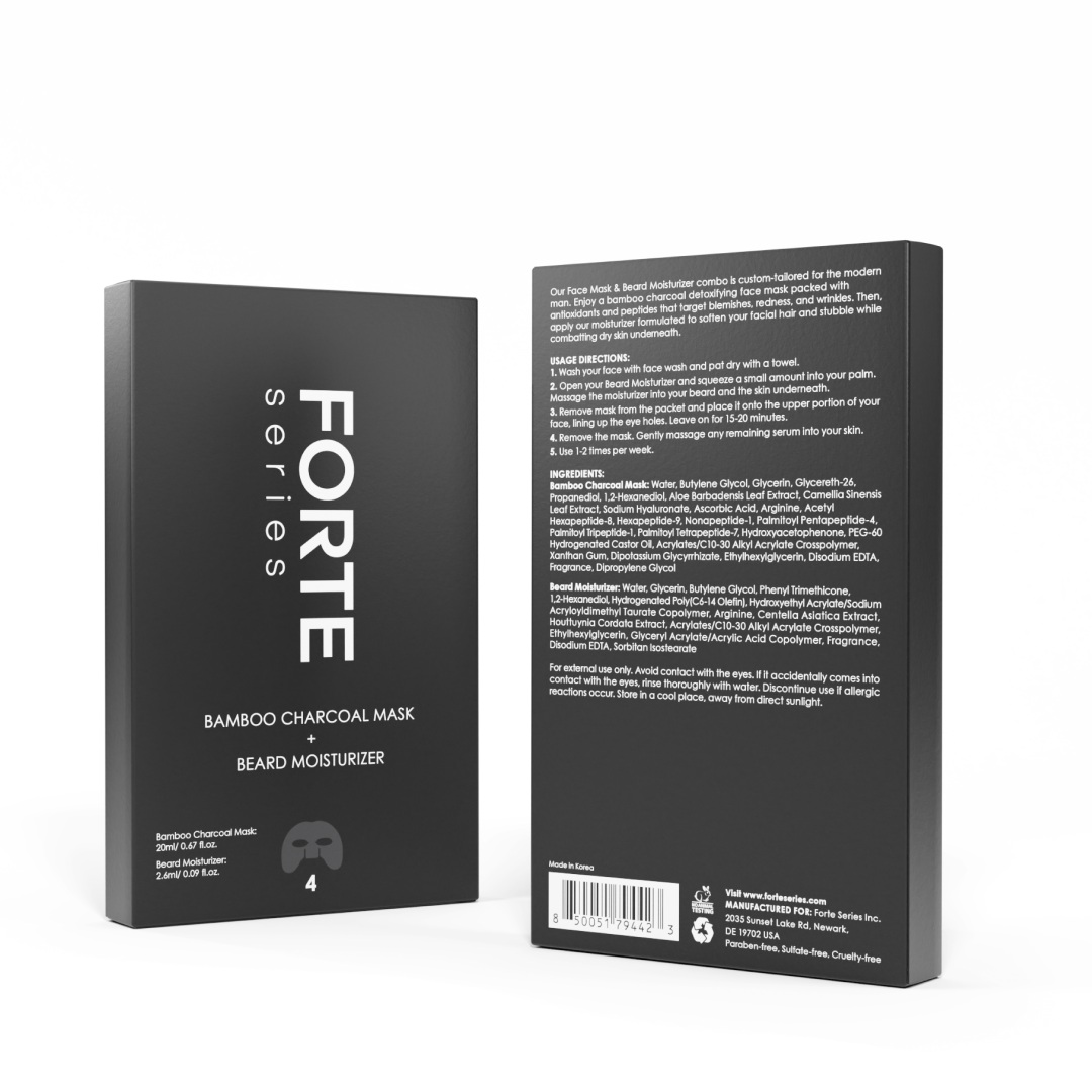 Bamboo Charcoal Face Mask - Intense Hydrating & Detoxifying - 4 pack | Forte Series - Forte Series