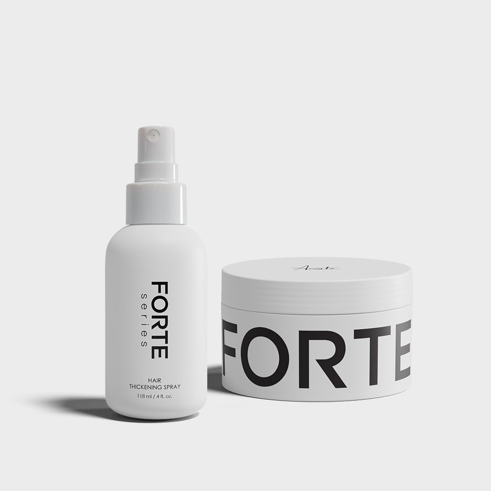 Two Forte Series hair products against a white background.