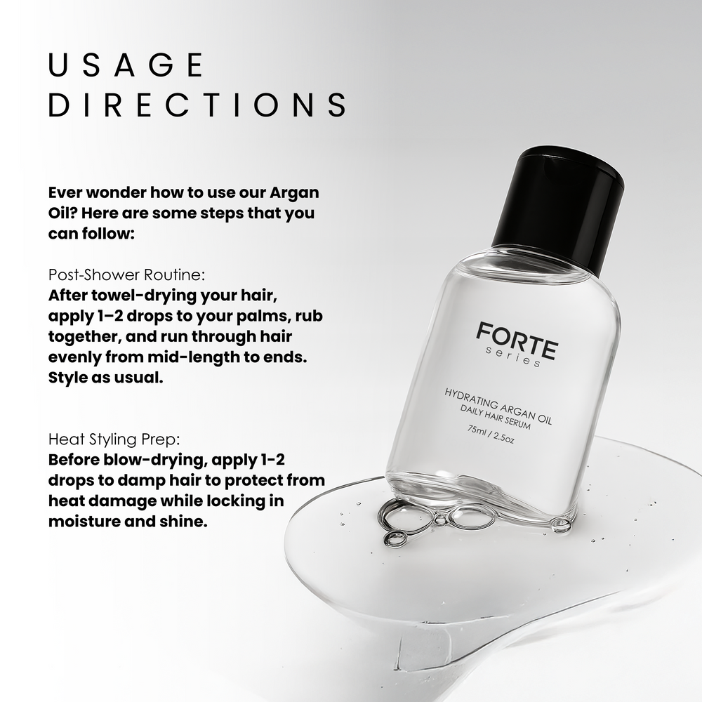 Hydrating Argan Oil - Smooths, Softens & Reduces Frizz 2.5 Oz - Forte Series