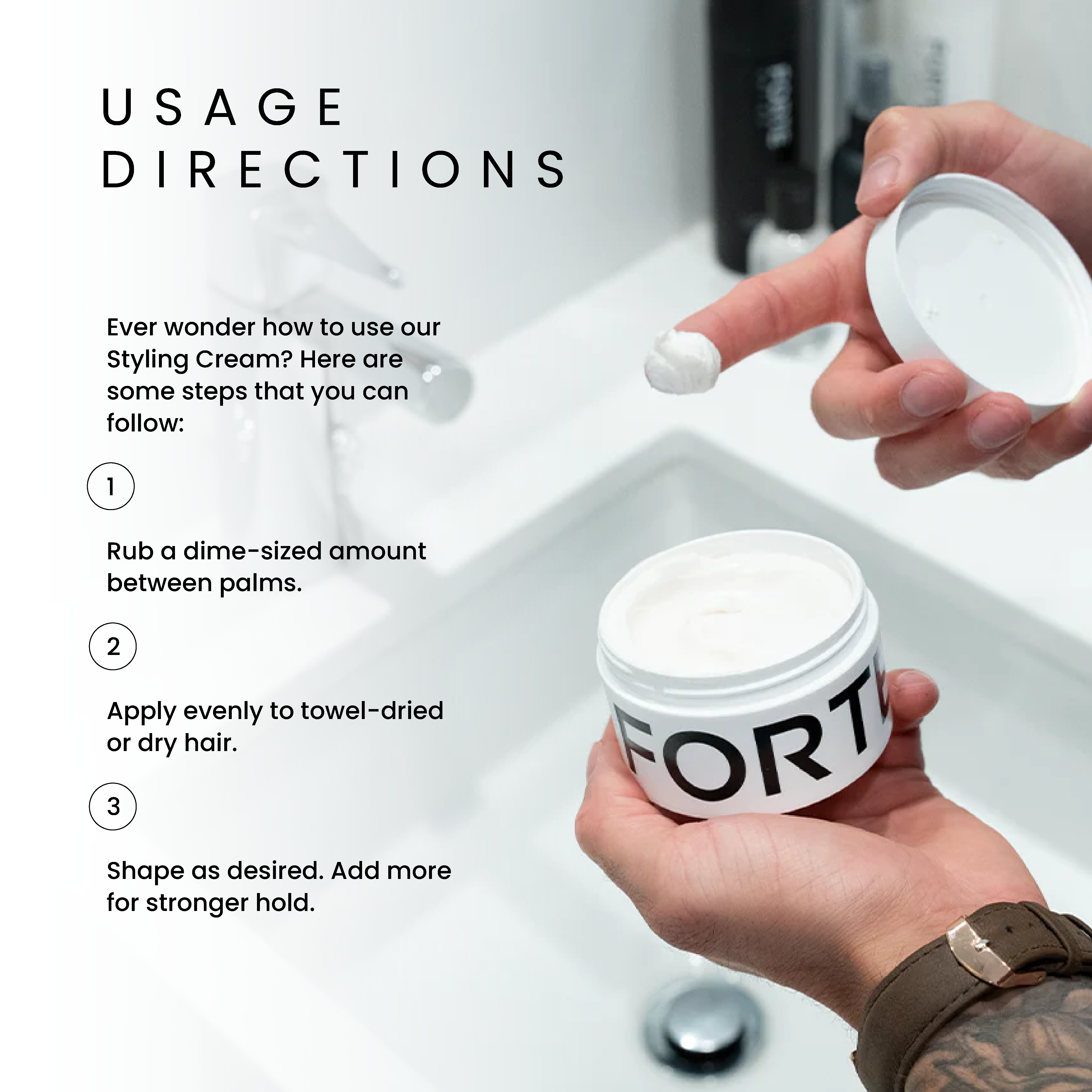 Styling Cream - Firm Hold, Thickening & Nourishing-3 Oz - Forte Series