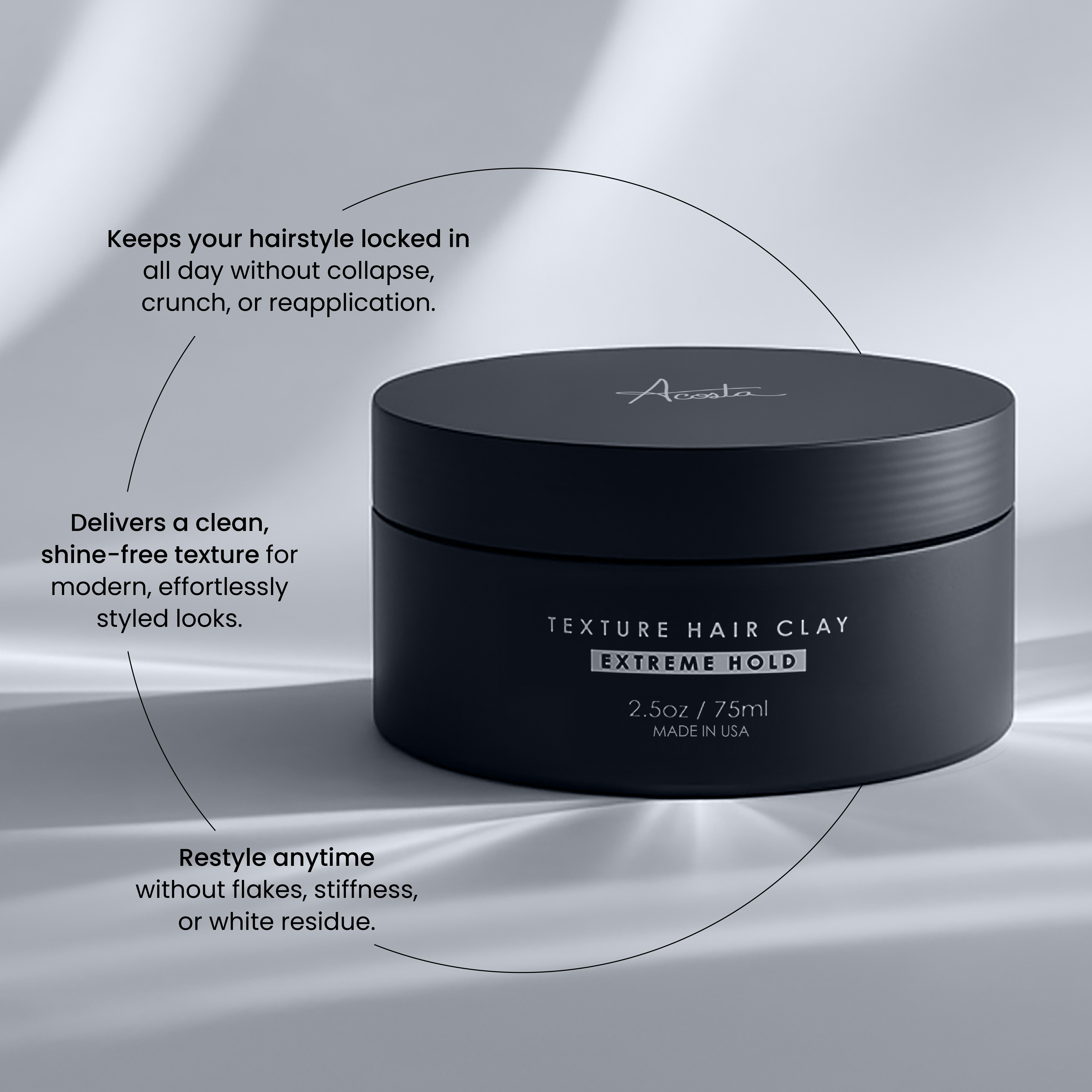 Texture Clay - Extreme Hold - Texture & Volume - 2.5 Oz - Forte Series