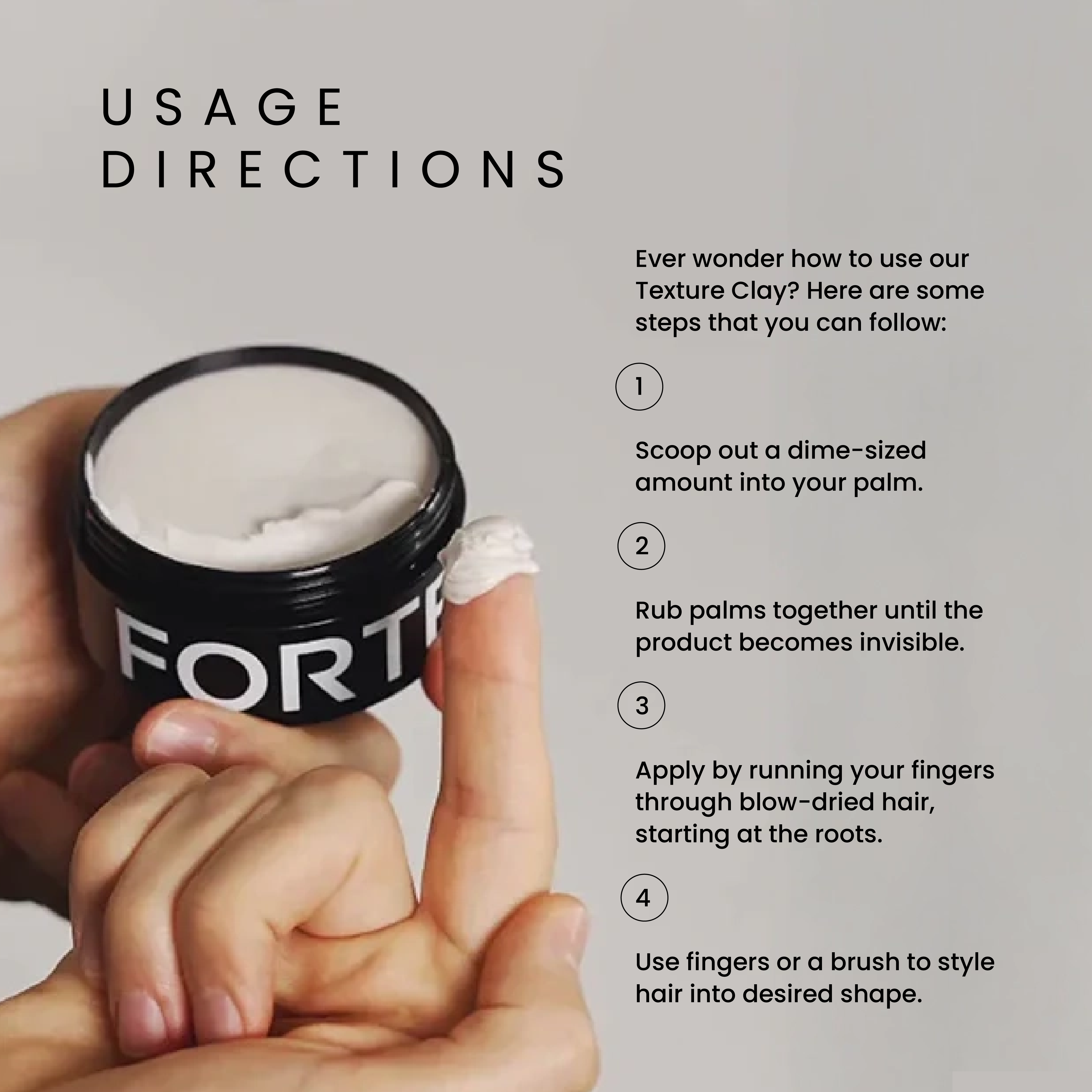 Texture Clay - Extreme Hold - Texture & Volume - 2.5 Oz - Forte Series