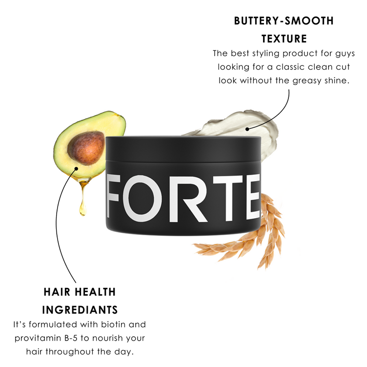 Pomade - Medium Hold, Natural Finish & Water-Based - 3 Oz | Forte Series